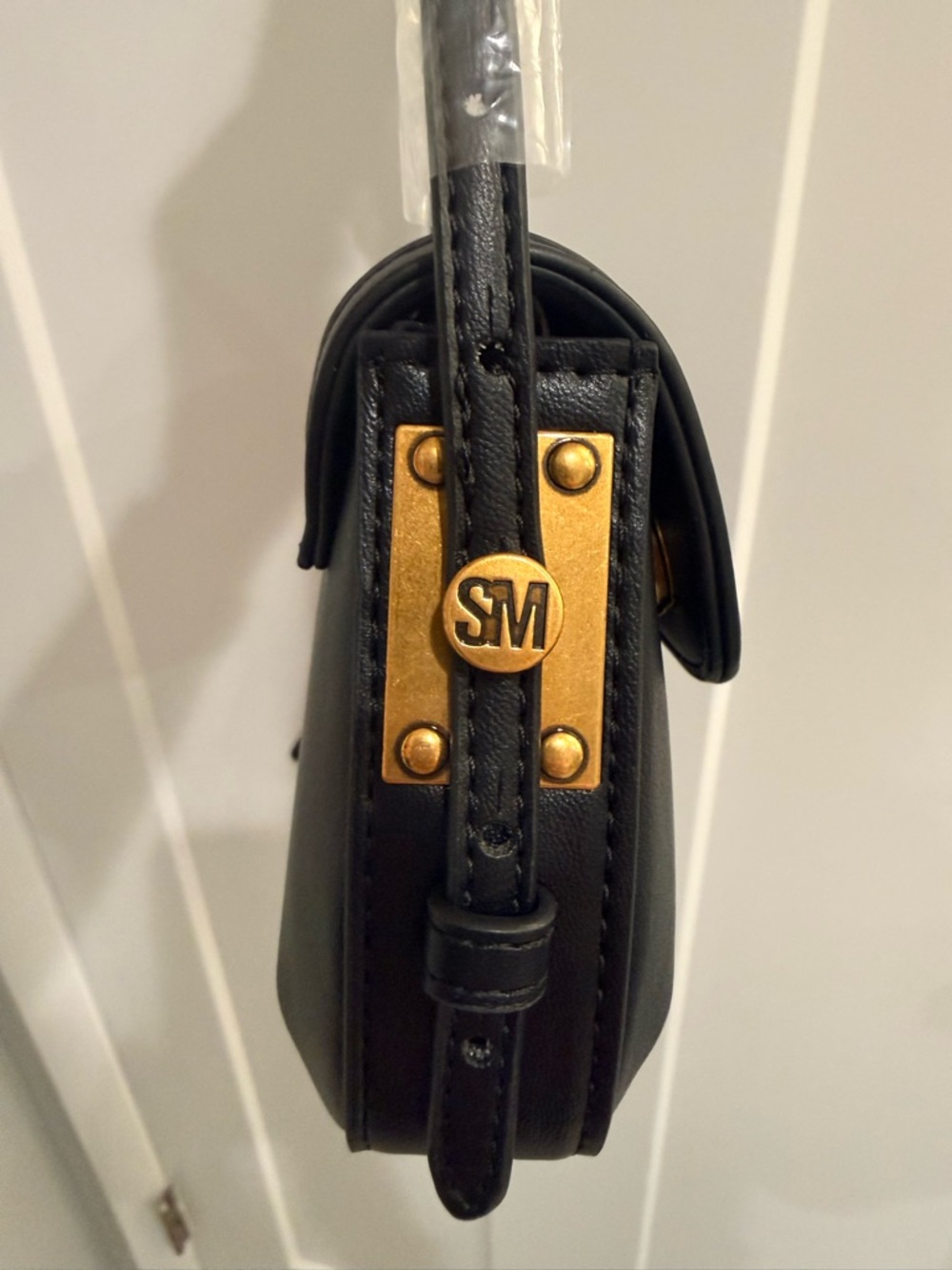 Steve Madden Black Shoulder Bag with Strawberry Charm and Floral Scarf - Picture 5 of 6